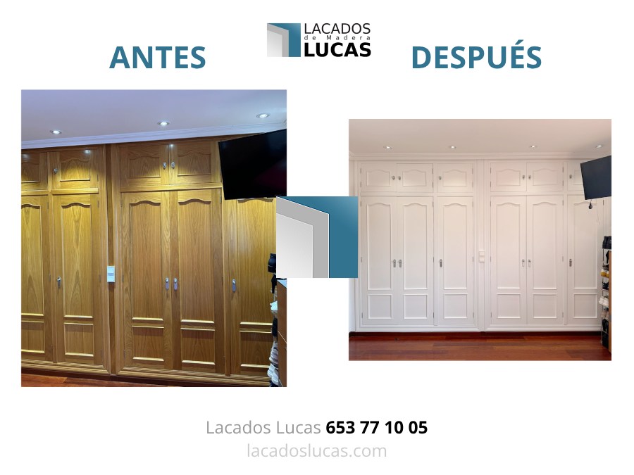 antes y despues lacado puertas de armario empotrado
