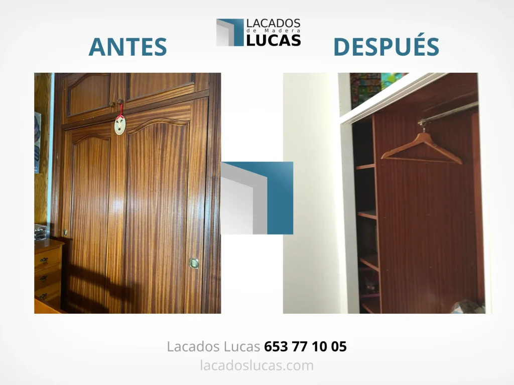 antes y despues armario empotrado lacado en blanco